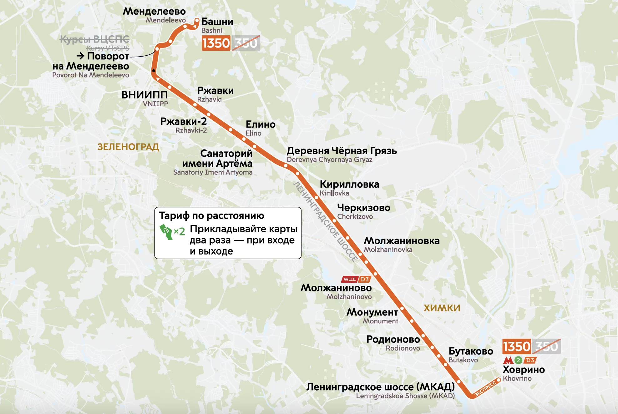 С 4 апреля заработает новый маршрут 1350 от метро &laquo;Ховрино&raquo; до Менделеево  фото