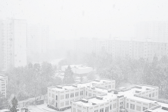 Коммунальная техника вышла на уборку снега на улицах Москвы, фото