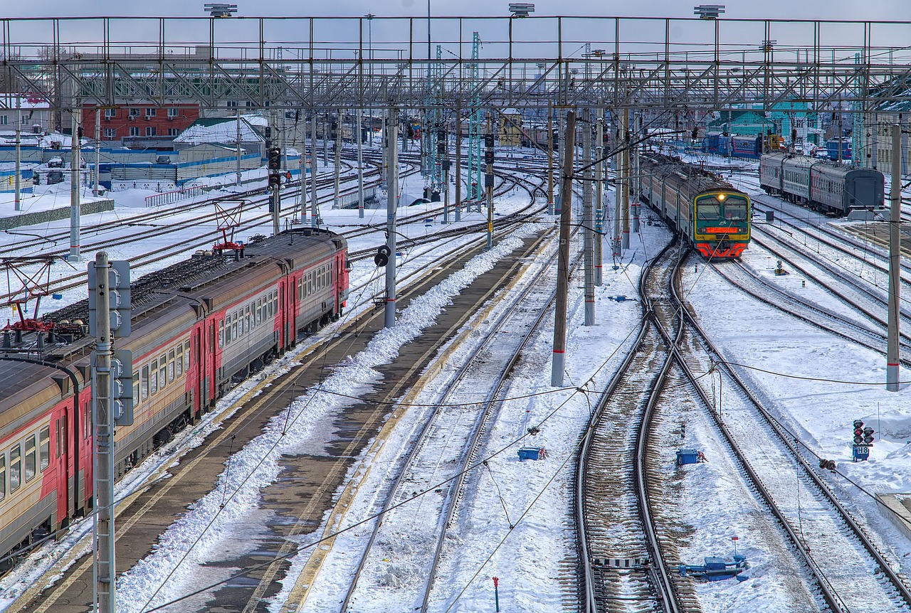 Под Москвой поезд остановился из-за сильного мороза, фото