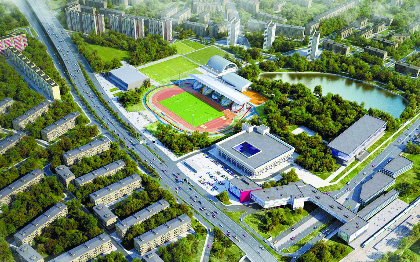 К концу 2022 года завершится реконструкция стадиона «Москвич», фото