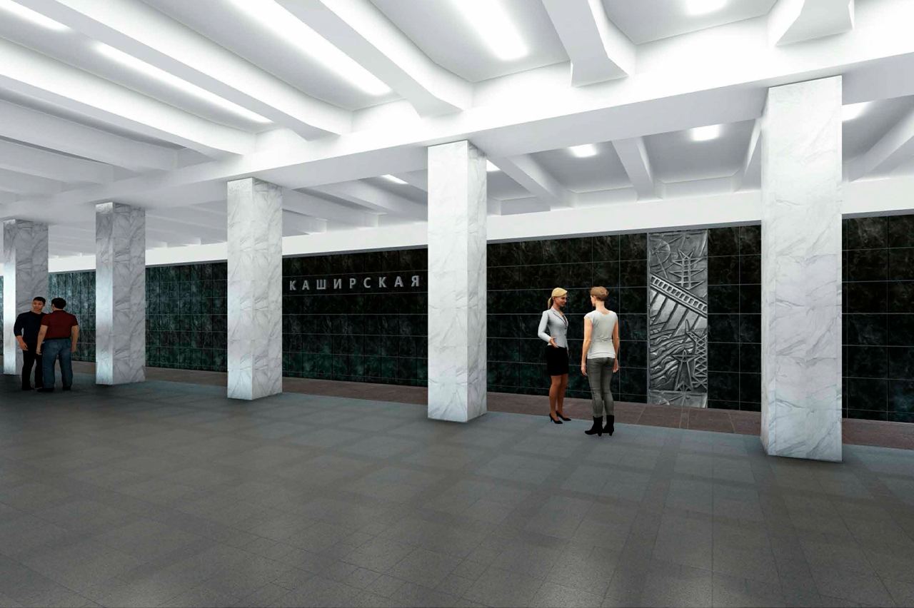 Завершена внутренняя отделка пассажирской зоны западного вестибюля станции «Каширская» БКЛ метро, фото