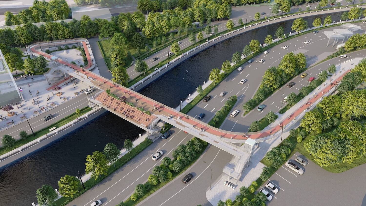Районы Басманный и Лефортово свяжет ещё один пешеходный мост, фото