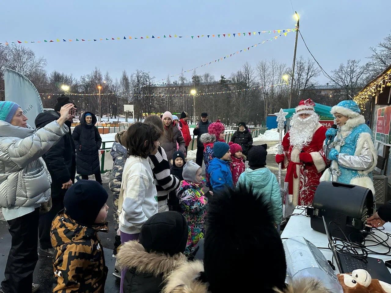 В Ломоносовском районе в народном парке «Надежда» состоялось интерактивное мероприятие «Новогодние забавы», фото