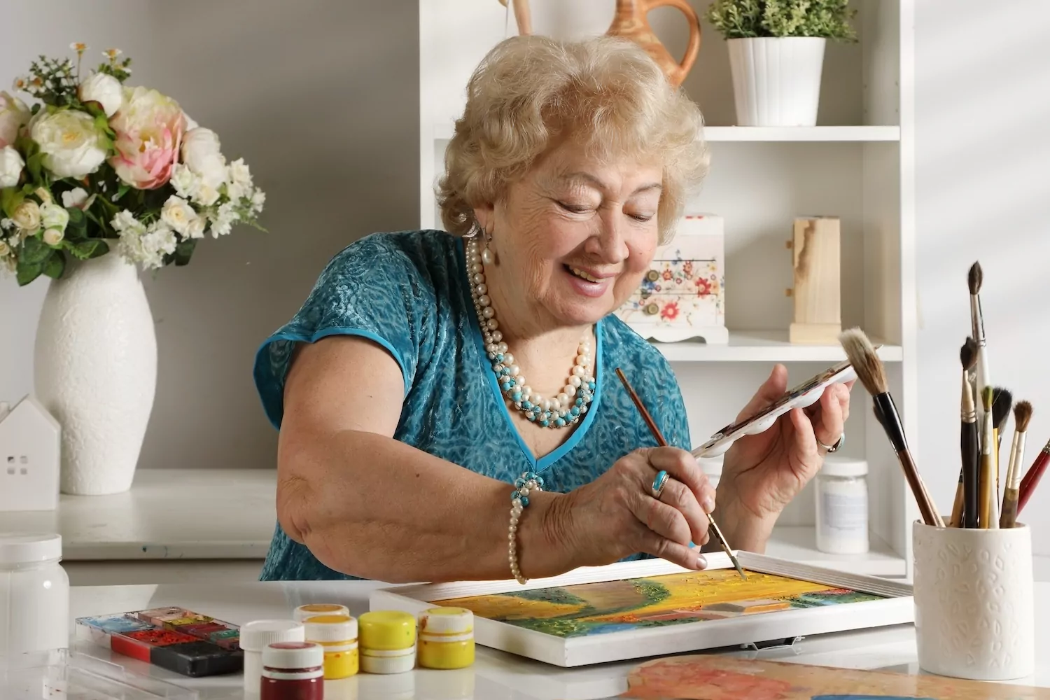 Жителей Головинского старшего возраста пригласили в клуб «Волшебная акварель» , фото