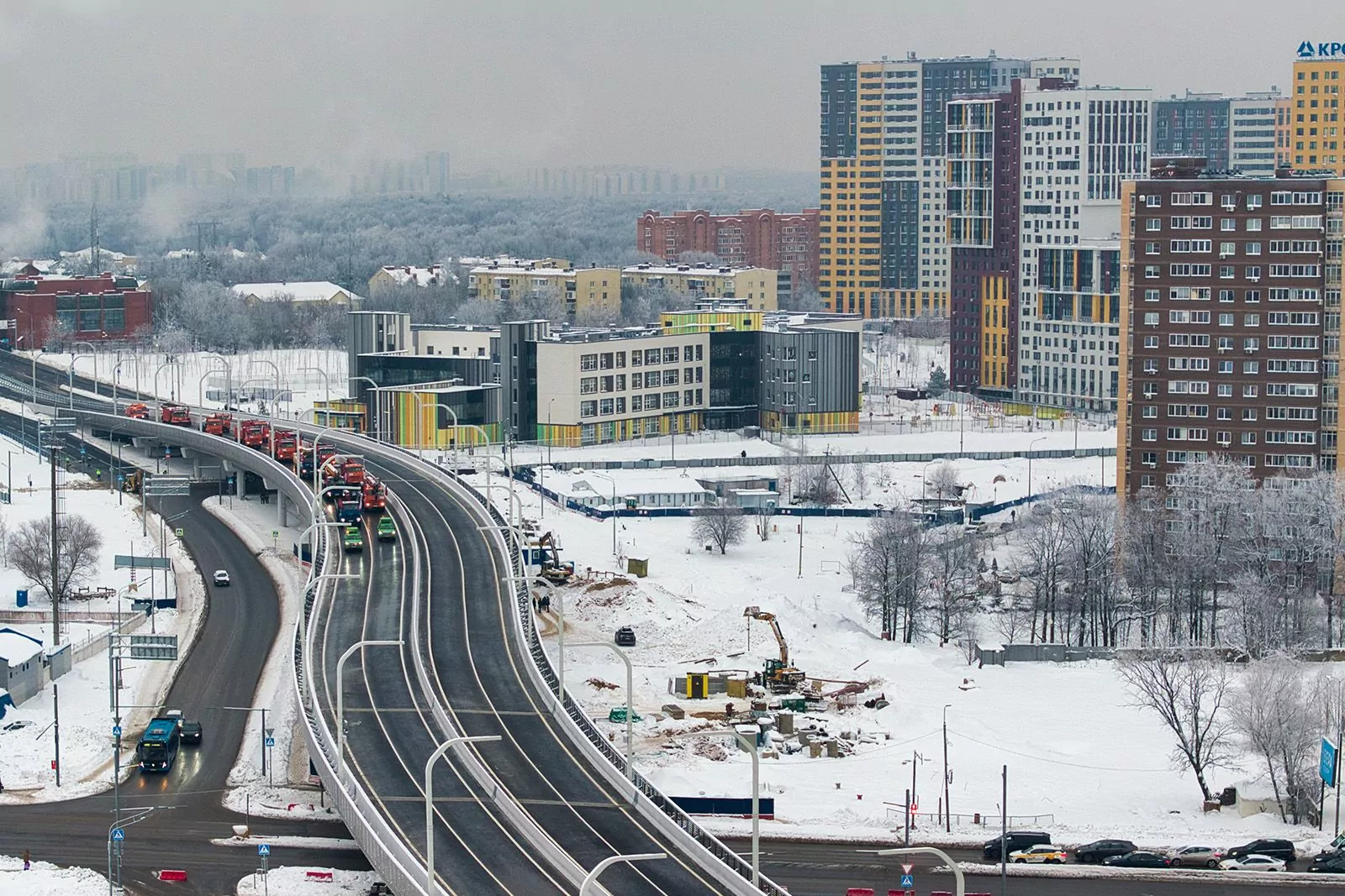 Собянин открыл участок дублера Калужского шоссе в Коммунарке, фото